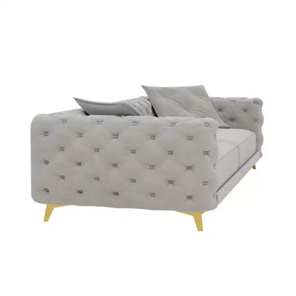Divano letto matrimoniale moderno convertibile con pouf mobile, divano letto estraibile profondo in velluto per soggiorno o camera degli ospiti - Panipeachy