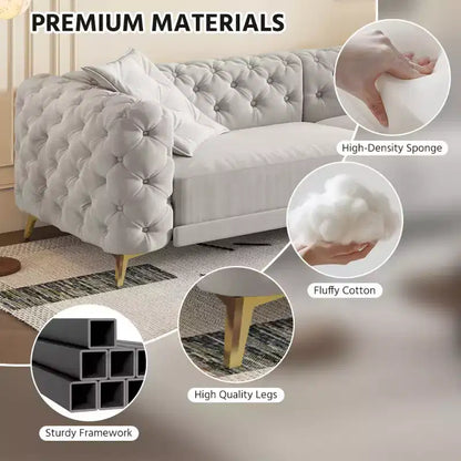 Divano letto matrimoniale moderno convertibile con pouf mobile, divano letto estraibile profondo in velluto per soggiorno o camera degli ospiti - Panipeachy