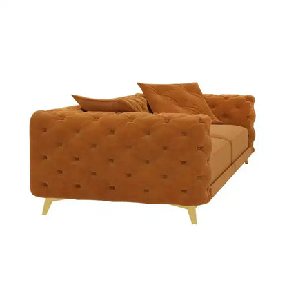 Divano letto matrimoniale moderno convertibile con pouf mobile, divano letto estraibile profondo in velluto per soggiorno o camera degli ospiti - Panipeachy