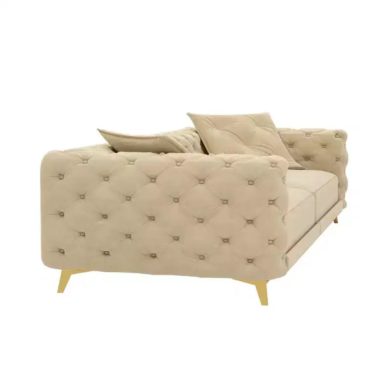 Divano letto matrimoniale moderno convertibile con pouf mobile, divano letto estraibile profondo in velluto per soggiorno o camera degli ospiti - Panipeachy