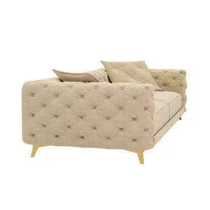 Divano letto matrimoniale moderno convertibile con pouf mobile, divano letto estraibile profondo in velluto per soggiorno o camera degli ospiti - Panipeachy