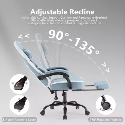 TUYOHW Ergonomic Office Chair with Padding Armrest, Gaming Chair with Lumbar Support, Swivel Rolling Chair with Wheels for Home, Office