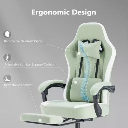 TUYOHW Ergonomic Office Chair with Padding Armrest, Gaming Chair with Lumbar Support, Swivel Rolling Chair with Wheels for Home, Office