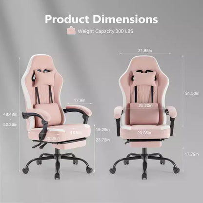TUYOHW Ergonomic Office Chair with Padding Armrest, Gaming Chair with Lumbar Support, Swivel Rolling Chair with Wheels for Home, Office