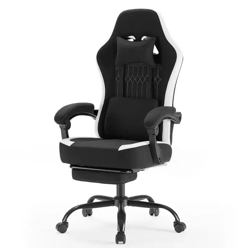 TUYOHW Ergonomic Office Chair with Padding Armrest, Gaming Chair with Lumbar Support, Swivel Rolling Chair with Wheels for Home, Office