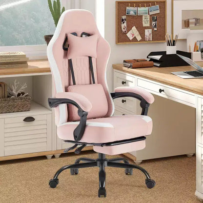 TUYOHW Ergonomic Office Chair with Padding Armrest, Gaming Chair with Lumbar Support, Swivel Rolling Chair with Wheels for Home, Office