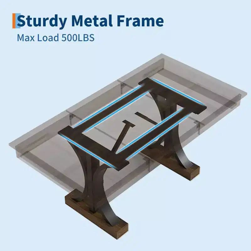 Dining Table for 6-8 with 2 Drawers, Wooden Kitchen Table with Double Pedestal & Large Tabletop,8 Ft Large Rectangular Dinner Table with Sturdy Frame