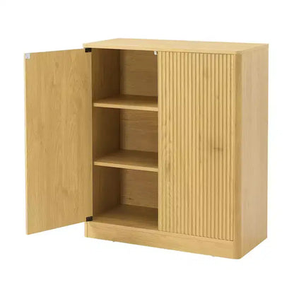 Wave-Shaped Sideboard Cabinet, Modern Curved Design, Double-Door Storage, for Kitchen/Bedroom/Living Room