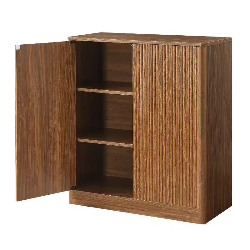 Wave-Shaped Sideboard Cabinet, Modern Curved Design, Double-Door Storage, for Kitchen/Bedroom/Living Room