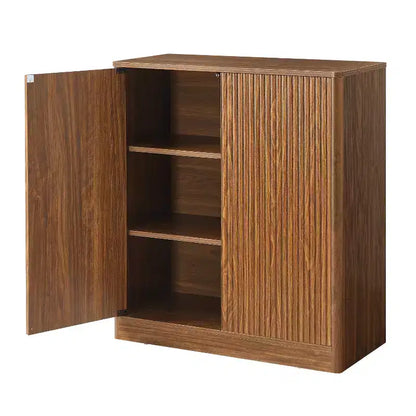 Wave-Shaped Sideboard Cabinet, Modern Curved Design, Double-Door Storage, for Kitchen/Bedroom/Living Room