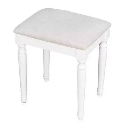 44.37 Makeup Vanity Desk with 13 LED Bulbs, 3 Lighting Modes, Tri-Fold Mirror, 5 Drawers & Shelves, Bedroom Charging Station, White