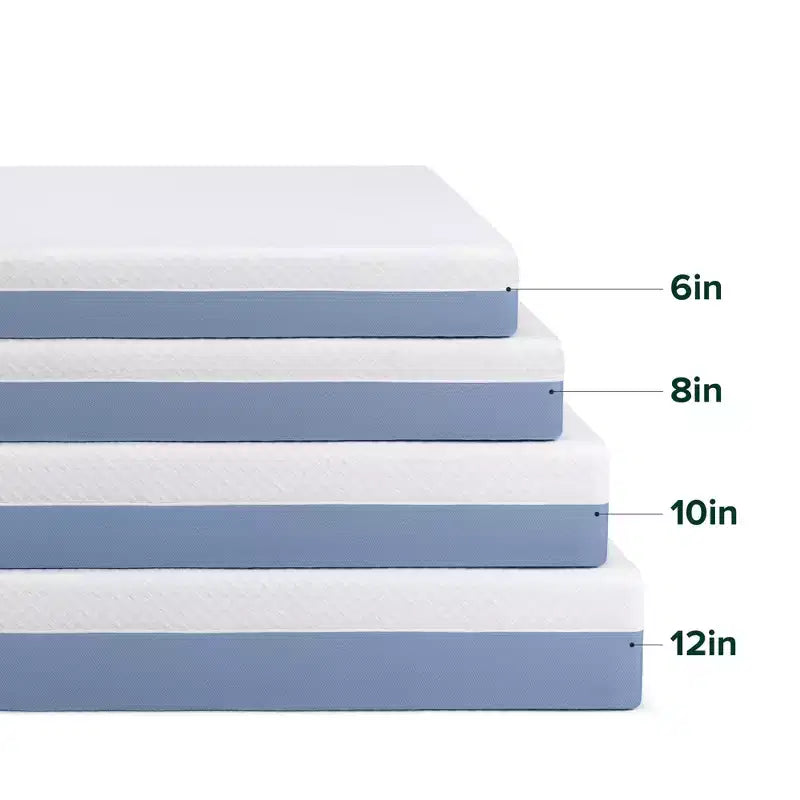 Materasso in memory foam Zinus 12 Queen Cooling Essential, senza fibra di vetro, rigidità media, strati rinfrescanti traspiranti, materiali certificati sicuri