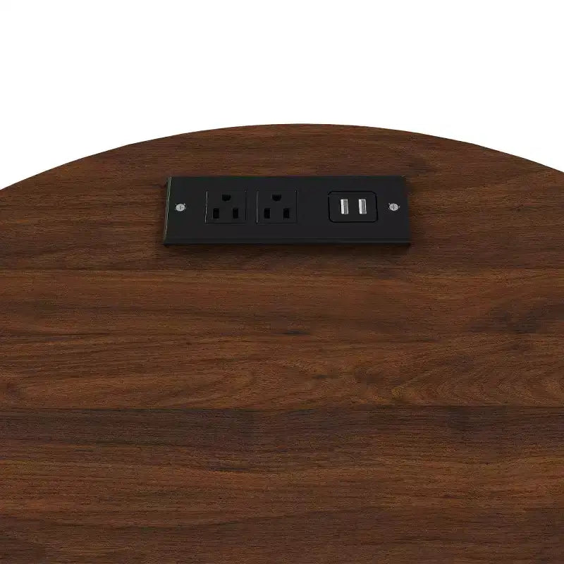 Comodini rotondi moderni di metà secolo con ante scorrevoli, tavolini da comodino per camera da letto, tavolini a 2 ripiani-Panipeachy