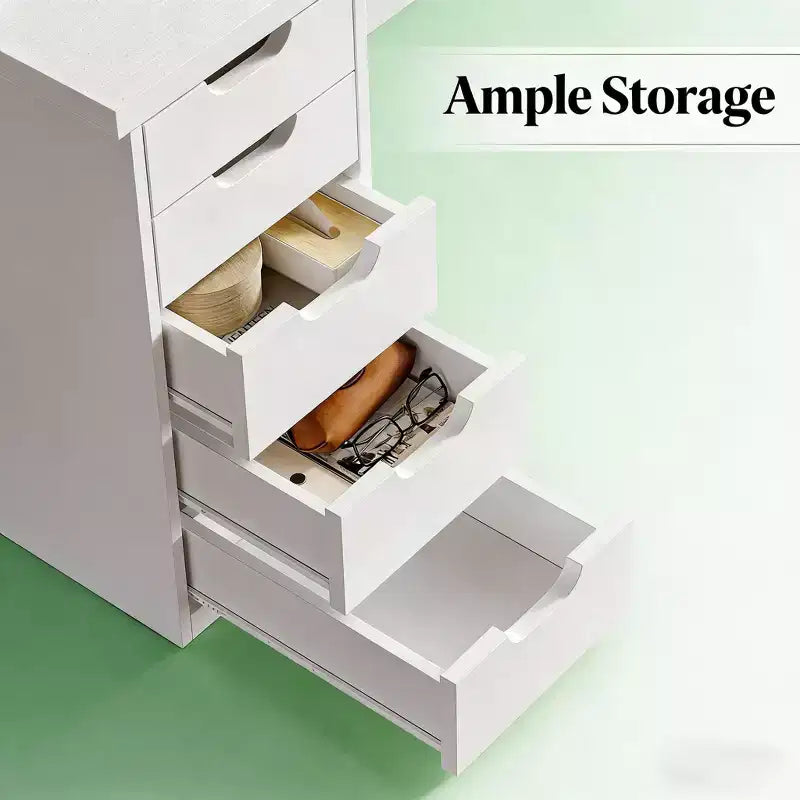 GDFStudio Elinor Classic 47 Computer Desk with 5 Drawers