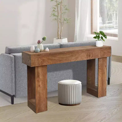 Coolmee Tavolo Consolle Lungo da 160 cm per Ingresso, Tavolo Rettangolare in Legno Dietro il Divano, Tavoli da Ingresso in Stile Rustico per Ingresso, Corridoio