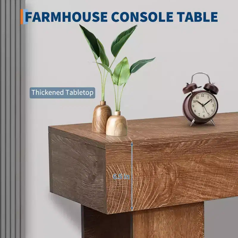 Coolmee Tavolo Consolle Lungo da 160 cm per Ingresso, Tavolo Rettangolare in Legno Dietro il Divano, Tavoli da Ingresso in Stile Rustico per Ingresso, Corridoio