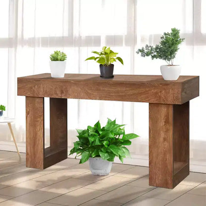 Coolmee Tavolo Consolle Lungo da 160 cm per Ingresso, Tavolo Rettangolare in Legno Dietro il Divano, Tavoli da Ingresso in Stile Rustico per Ingresso, Corridoio