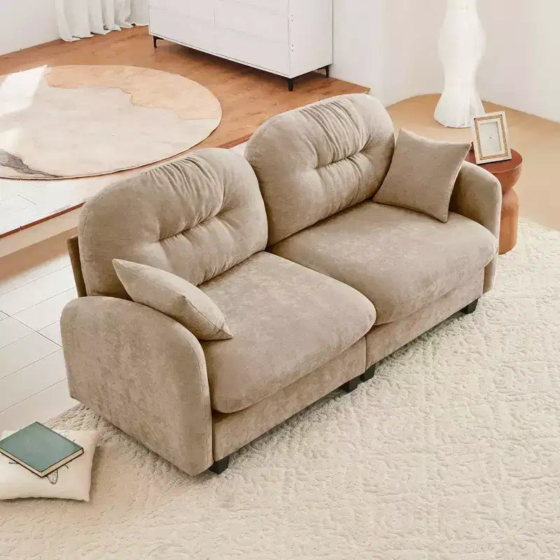 MAYEERTY Loveseat Cloud Sectional Sofa with Tufted Cushion Backrest Design Armrests for Living Room Camel