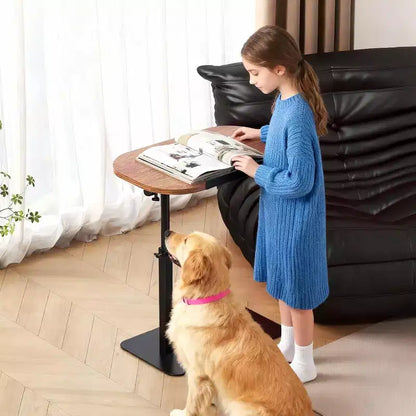 C-Shape Side Table  Height Adjustable 40-80cm Rotating Tabletop for Sofa/Bedside (45x30cm)
