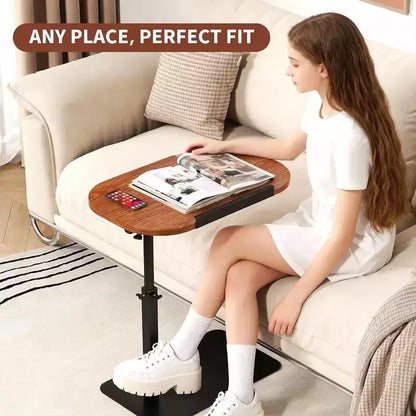 C-Shape Side Table  Height Adjustable 40-80cm Rotating Tabletop for Sofa/Bedside (45x30cm)