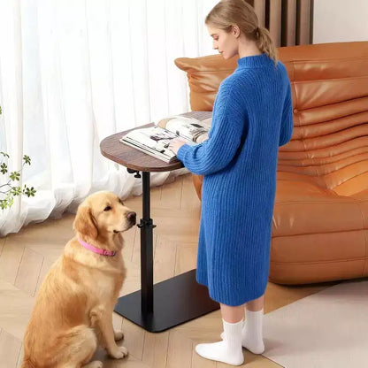 C-Shape Side Table  Height Adjustable 40-80cm Rotating Tabletop for Sofa/Bedside (45x30cm)