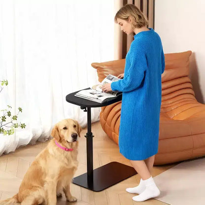 C-Shape Side Table  Height Adjustable 40-80cm Rotating Tabletop for Sofa/Bedside (45x30cm)