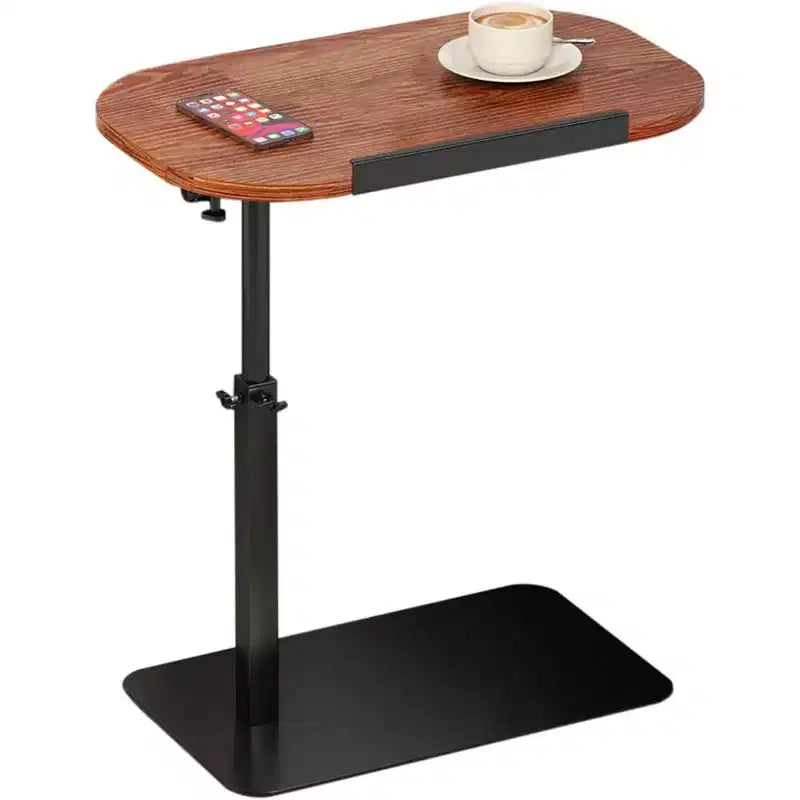 C-Shape Side Table  Height Adjustable 40-80cm Rotating Tabletop for Sofa/Bedside (45x30cm)