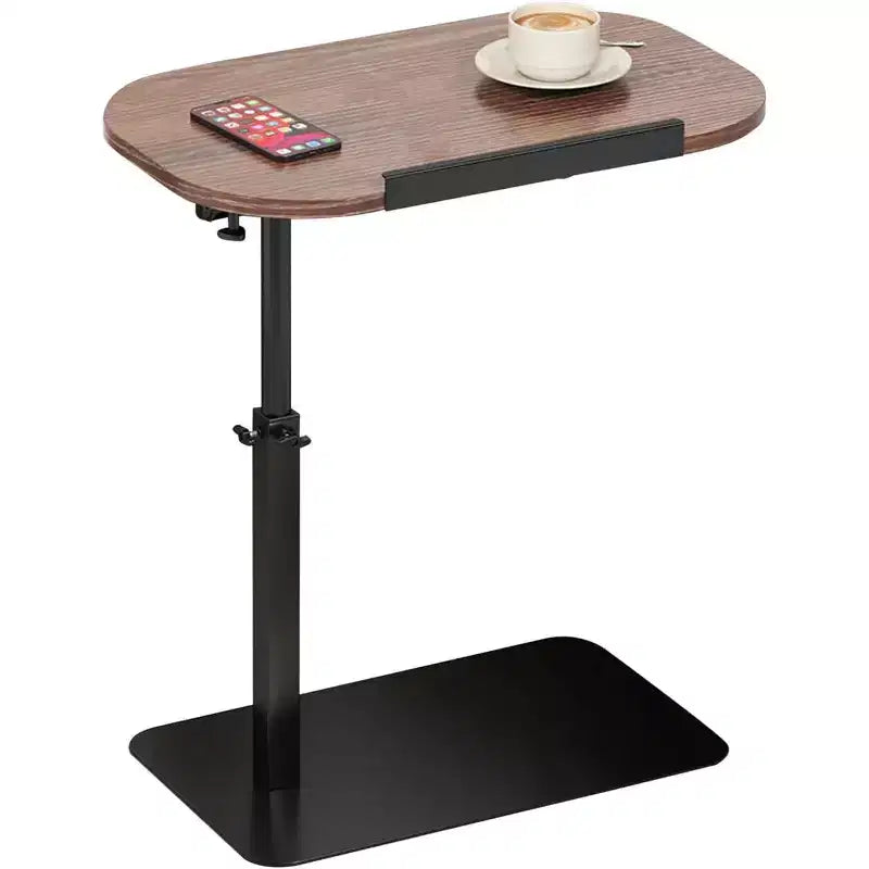C-Shape Side Table  Height Adjustable 40-80cm Rotating Tabletop for Sofa/Bedside (45x30cm)