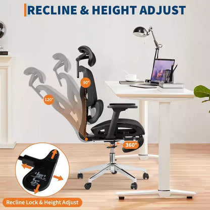 Ergonomic Office Chair, Comfortable Desk Chair with High Back Support and 3D Adjustable Armrests, Swivel Task Chair for Work, Study, Gaming