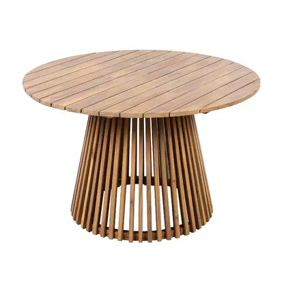 Christopher Knight Home Siddharth Set da Pranzo da Esterno Moderno di 5 Pezzi in Legno di Acacia con Tavolo Rotondo a Doghe