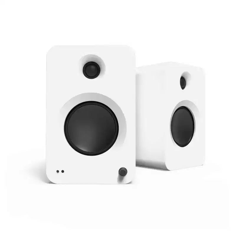Kanto Ren Powered Speaker System - White, and Kanto ST28 Speaker Stands - Black