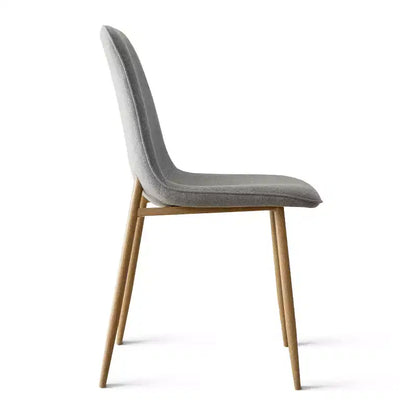 5-Piece Round Dining Set, 37 Pedestal Table with Wood-Look Top and Upholstered Curved Chairs, Modern Style-Panipeachy