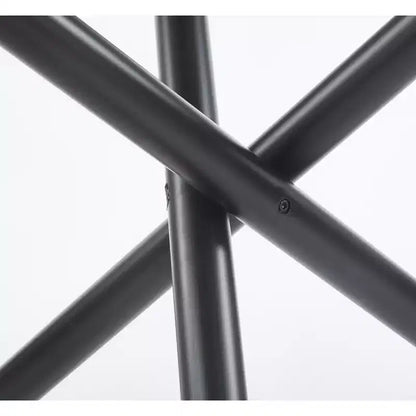 Tavolo da Pranzo Nero con Gambe in Metallo e Piano in Vetro, 110x110x75cm, Design Moderno Salvaspazio per Cucina o Soggiorno