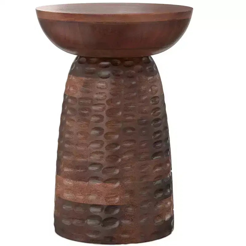 Tavolino d'appoggio contemporaneo Willis in legno massello largo 33 cm