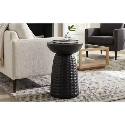 Tavolino d'appoggio contemporaneo Willis in legno massello largo 33 cm