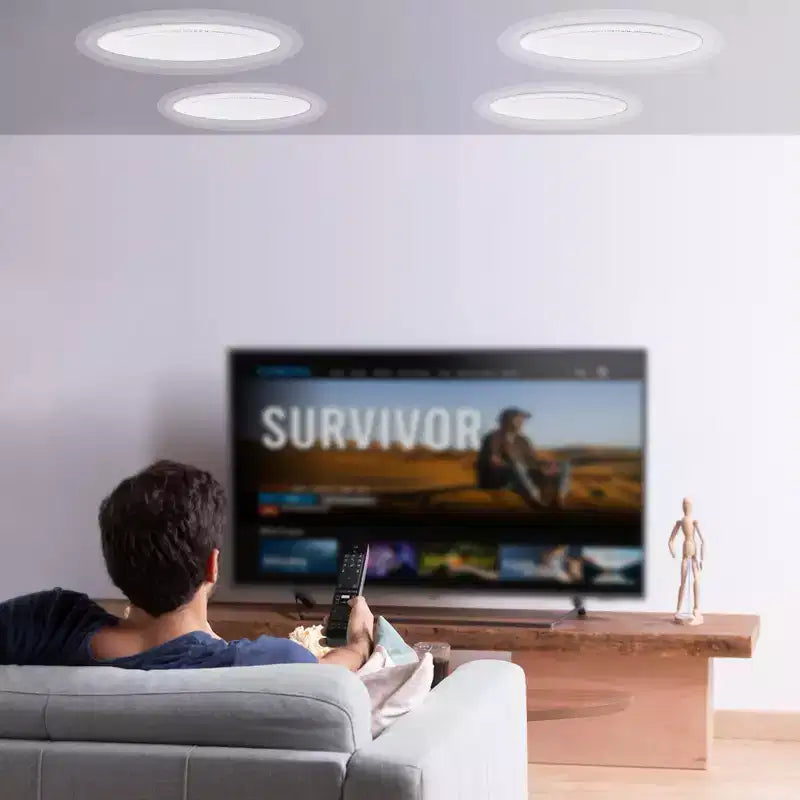 VEVOR 4 altoparlanti da soffitto da 8 pollici, 100 watt, sistema di altoparlanti da soffitto e a parete a incasso con impedenza di 8 e sensibilità di 89 dB, colore bianco