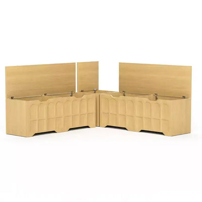 L Shaped Corner Bench with Storage, Kitchen Breakfast Nook Bench with Removable Cushion, Wooden Backless Bench for Dining Room, Entryway