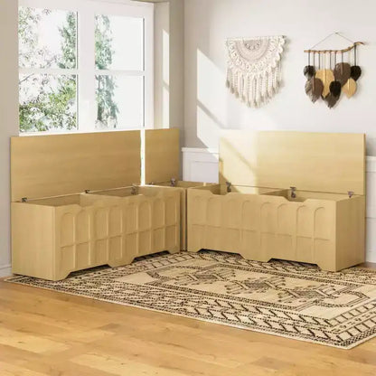 L Shaped Corner Bench with Storage, Kitchen Breakfast Nook Bench with Removable Cushion, Wooden Backless Bench for Dining Room, Entryway