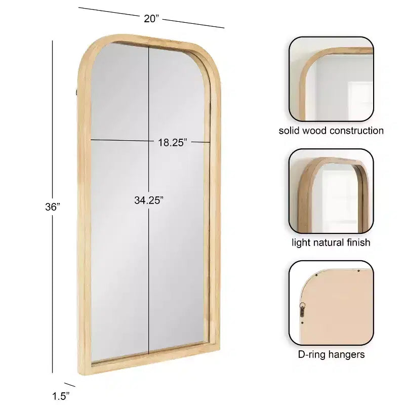 Specchio ad arco con cornice in legno Kate and Laurel Winn