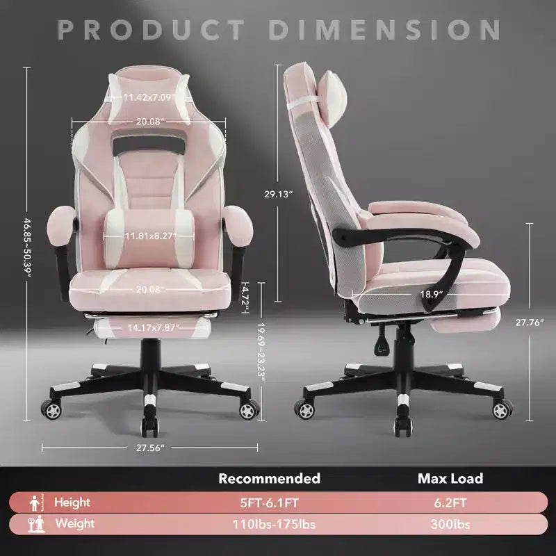 Coolmee Big and Tall Office Chair, High Back Leather Gaming Chair with Footrest, Ergonomic Computer Chair with/Lumbar Support & Headrest