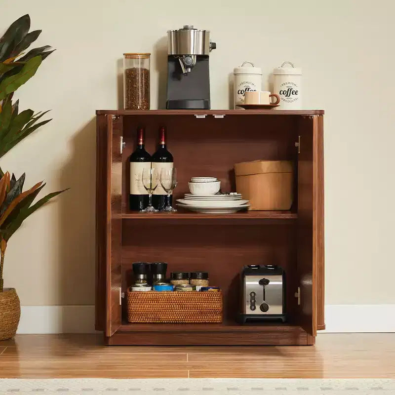 Mobile credenza ModernLuxe, credenza moderna con design a onde curve e ripiano regolabile