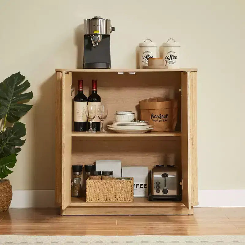 Mobile credenza ModernLuxe, credenza moderna con design a onde curve e ripiano regolabile