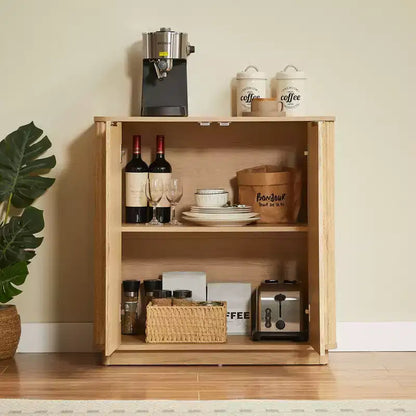 Mobile credenza ModernLuxe, credenza moderna con design a onde curve e ripiano regolabile