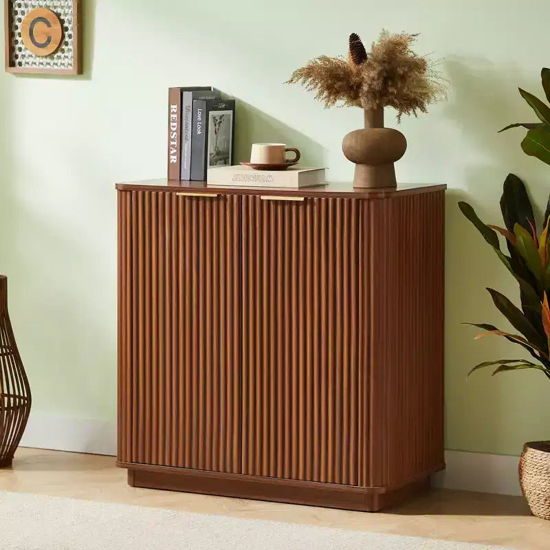 Mobile credenza ModernLuxe, credenza moderna con design a onde curve e ripiano regolabile