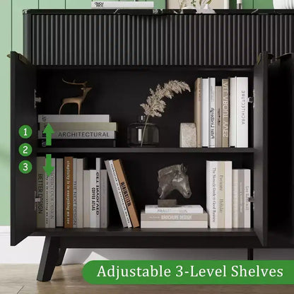 Mobile credenza da 150 cm con 2 cassetti, 4 ante e ripiani regolabili per sala da pranzo, soggiorno