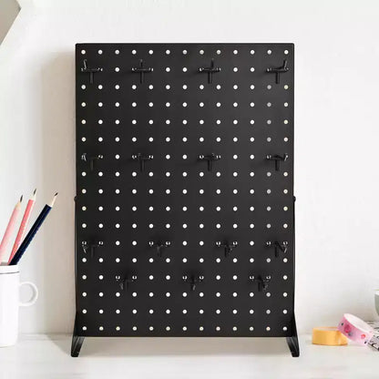 VEVOR Pegboard Display Stand, 17 x 13 Inch Tabletop Pegboard Display Stand with 15 Hooks, Thickened Cold-Rolled Steel Peg Board Panel, Black (1 PCS)