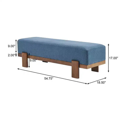 Christopher Knight Home Panca imbottita Blinny 54.75W con gambe in legno di gomma