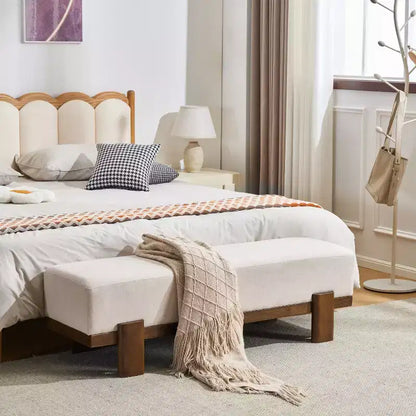 Christopher Knight Home Panca imbottita Blinny 54.75W con gambe in legno di gomma