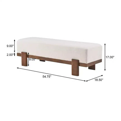 Christopher Knight Home Panca imbottita Blinny 54.75W con gambe in legno di gomma