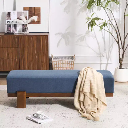 Christopher Knight Home Panca imbottita Blinny 54.75W con gambe in legno di gomma
